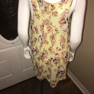 Tops - Large Skull & Rose Yellow high-Low Women’s Top Tops - Large Skull & Rose Yellow high-Low Women’s Top